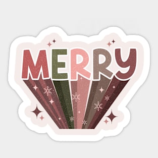 Merry Christmas Retro Design Sticker